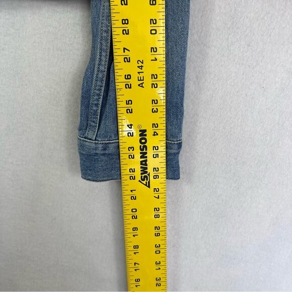 Tommy Jeans Jacket Large Ginny trucker Long Sleeve Full Button Up Vintage 90s - Picture 8 of 15